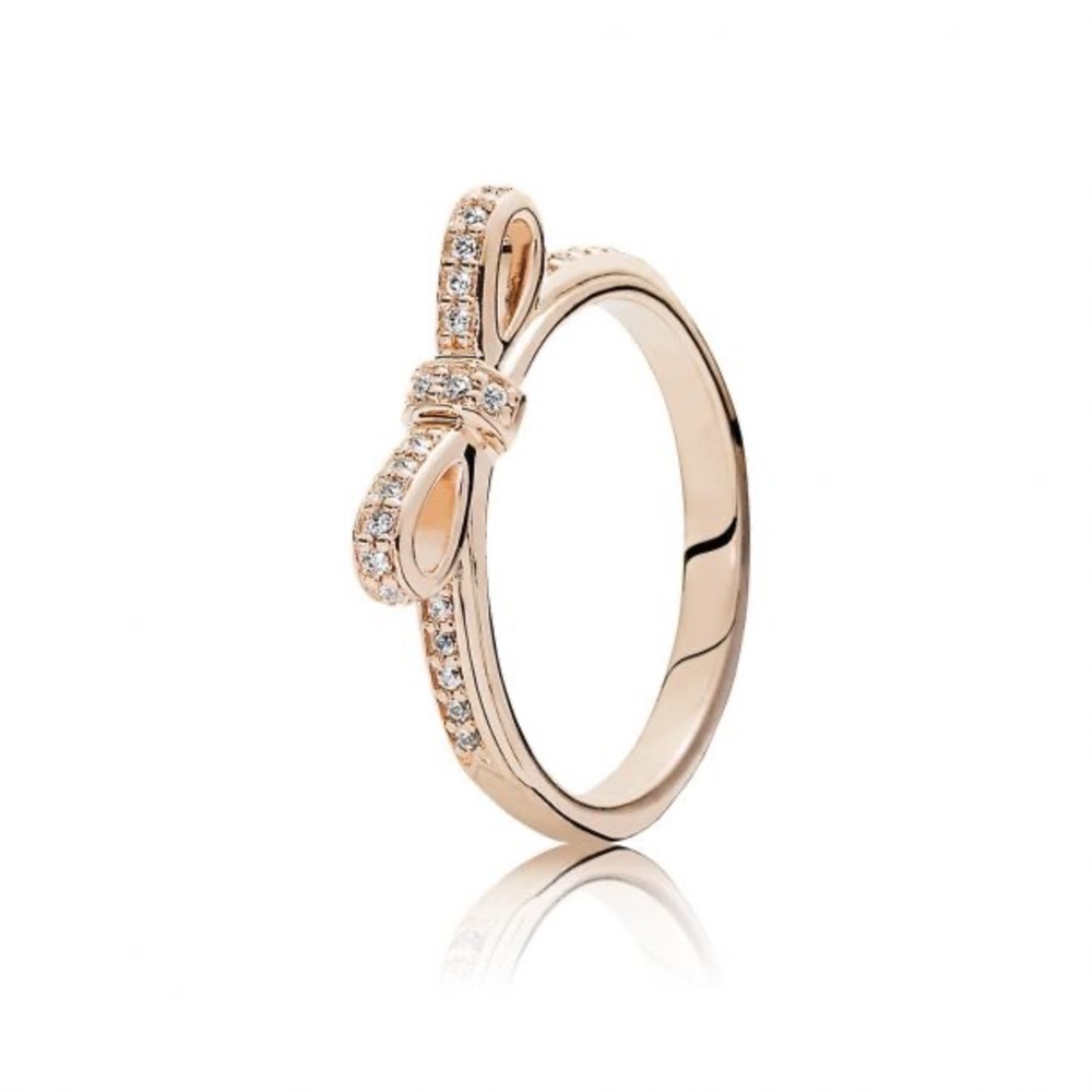 Pandora Rose Gold Sparkling Bow Ring